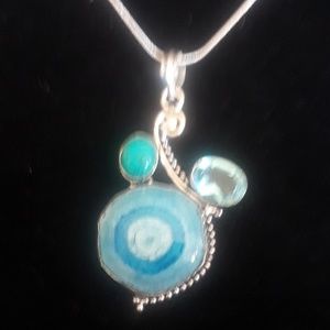 925 Botswana Agate & Genstone Pendant & Necklace